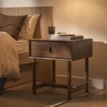 Mid-Century Modern Walnut Finish Bedside Table