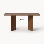 Rectangular Solid Wood Dining Table with Panel Legs (Dark Finish) - Image 5