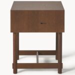 Mid-Century Modern Walnut Finish Bedside Table - Image 4