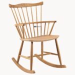 Marudhar Craft Natural Oak Spindle Back Rocking Chair - Image 3