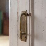 White Vintage Wooden Almirah with Mirror - Image 4