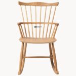 Marudhar Craft Natural Oak Spindle Back Rocking Chair - Image 4