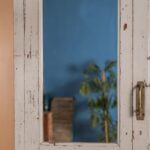 White Vintage Wooden Almirah with Mirror - Image 5