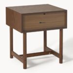 Mid-Century Modern Walnut Finish Bedside Table - Image 2