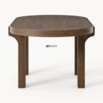 Round Solid Wood Dining Table with Sculptural Slatted Base - Image 4
