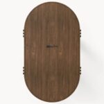 Round Solid Wood Dining Table with Sculptural Slatted Base - Image 2