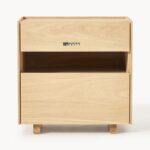 Craft Modern Oak Wood Bedside Table with Storage Drawer and Open Shelf - Image 5