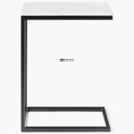 Modern Marble Top C-Shaped Side Table - Image 5