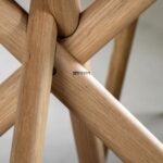 Round Solid Wood Dining Table with Cross Base - Image 4