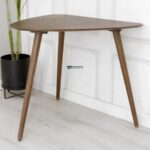 Triangular Solid Wood Dining Table with Tapered Legs