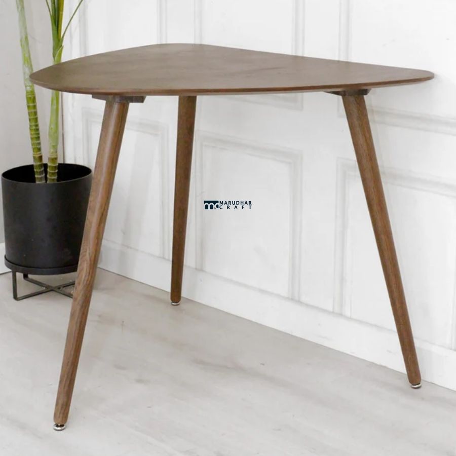 203 Triangular Solid Wood Dining Table with Tapered Legs - Image 1