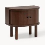 Walnut Mid-Century Tambour Nightstand - Image 3