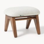 Marudhar Craft Bouclé Upholstered Ottoman Footstool - Image 3
