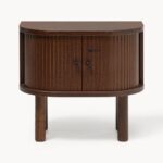 Walnut Mid-Century Tambour Nightstand - Image 4