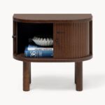 Walnut Mid-Century Tambour Nightstand - Image 5