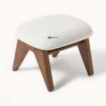 Marudhar Craft Bouclé Upholstered Ottoman Footstool - Image 2
