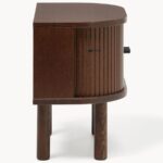 Walnut Mid-Century Tambour Nightstand - Image 2