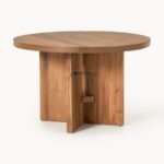 Round Solid Wood Dining Table with Sculptural Pedestal Base - Image 3
