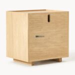 Craft Modern Oak Wood Bedside Table with Storage Drawer and Open Shelf - Image 2