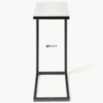 Modern Marble Top C-Shaped Side Table - Image 2