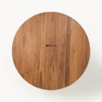 Round Solid Wood Dining Table with Sculptural Pedestal Base - Image 2
