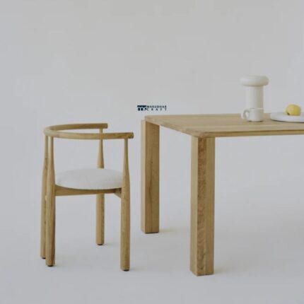 Marudhar Craft Scandi-Modern Curved Dining Chair