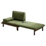 Modern Wooden Base Lounge Chair with Fabric Cushion - Image 4