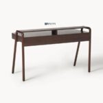 Elegant Solid Wood Writing Desk with Drawer - Image 4
