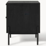 Boho-Chic Black & Rattan 2-Drawer Nightstand - Image 4