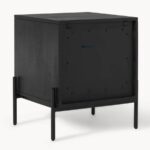 Boho-Chic Black & Rattan 2-Drawer Nightstand - Image 2