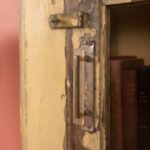 Vintage Yellow Wooden Showcase Cabinet with Glass Door - Image 4