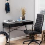 Modern Metal Study Desk with Storage Compartment