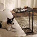 Modern Black C-Shaped Side Table