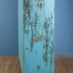 Light Blue Vintage Wooden Display Cabinet with Glass Doors - Image 2