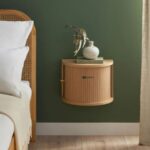 Curved Floating Tambour Nightstand