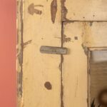 Vintage Yellow Wooden Showcase Cabinet with Glass Door - Image 5