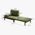 Modern Wooden Base Lounge Chair with Fabric Cushion - Image 3