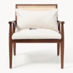 Wooden Cane Back Accent Single Seater Chair - Image 4