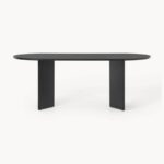 Modern Oval Dining Table with Solid Panel Legs - Image 2