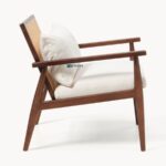 Wooden Cane Back Accent Single Seater Chair - Image 5