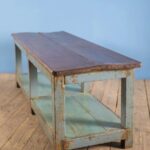 Slate Grey Vintage Wooden Coffee Table with Storage Shelf - Image 4