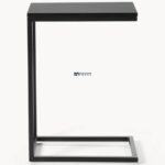 Modern Black C-Shaped Side Table - Image 5