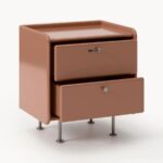 Modern Rounded 2-Drawer Nightstand in Dusty Pink | Sleek Mid-Century Bedside Table - Image 4