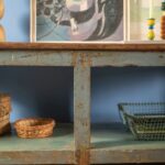 Slate Grey Vintage Wooden Coffee Table with Storage Shelf - Image 5