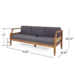 Wooden 3-Seater Sofa with Weather-Resistant Cushions - Image 4