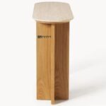 Modern Solid Wood Console Table with Rounded Top (Natural Oak Finish) - Image 5