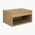 Minimalist Floating Oak Nightstand with Hidden Drawer - Image 3