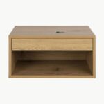 Minimalist Floating Oak Nightstand with Hidden Drawer - Image 2