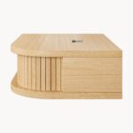 Marudhar Craft Fluted Floating Nightstand – Wall-Mounted Wooden Bedside Table with Tambour Design - Image 4