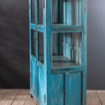 Blue Vintage Wooden Glazed Display Cabinet - Image 5